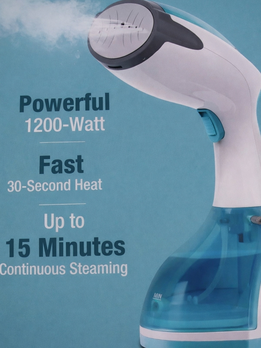 Handheld Garment Steamer in White and Blue